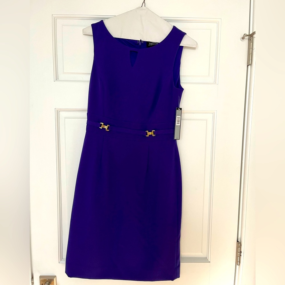 NWT: Tahari purple work dress. Size 2.